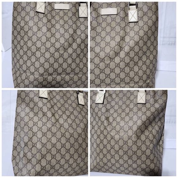 Authentic GUCCI GG Plus Monogram Small Vertical Tote Bag Off White/Beige - Picture 5 of 15